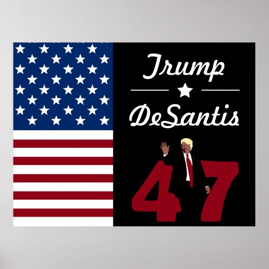 47 Trump Desantis 2024 Briefkaart Poster (Voorkant)