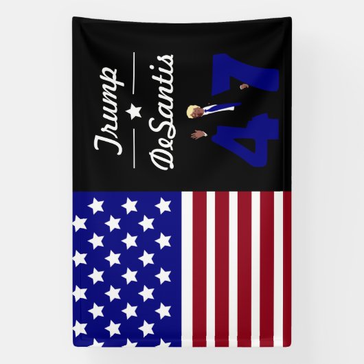 47 Trump Desantis 2024 Spandoek (Verticaal)