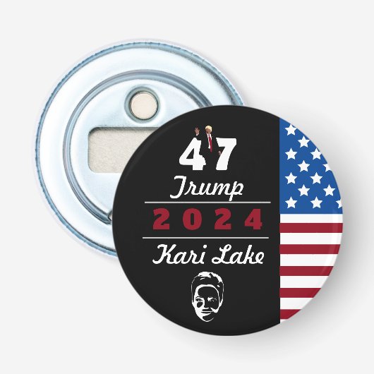 47 Trump Kari Lake 2024 Button Flesopener (Voorkant)