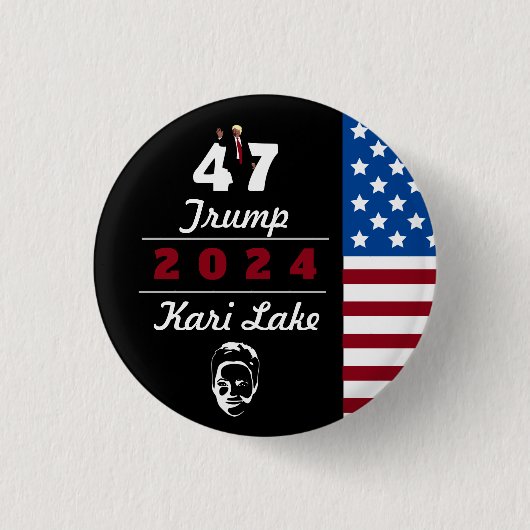 47 Trump Kari Lake 2024 Ronde Button 3,2 Cm (Voorkant)