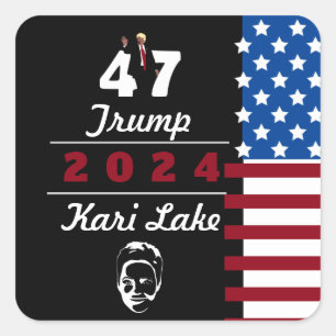 47 Trump Kari Lake 2024 Vierkante Sticker
