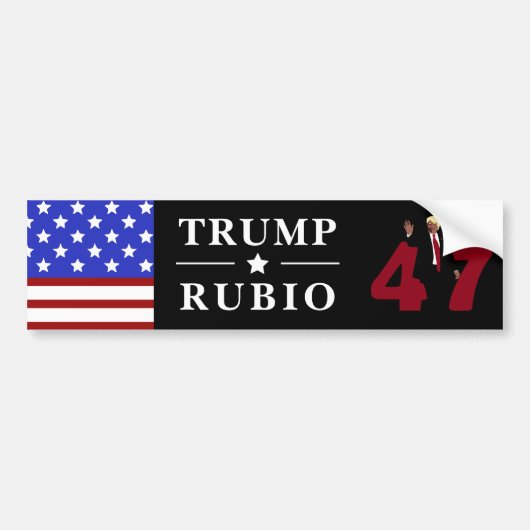 47 Trump Rubio 2024 Bumpersticker (Voorkant)