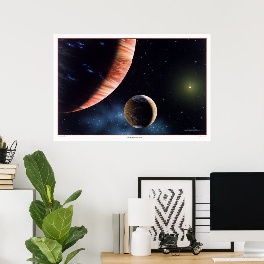 47 Ursae Majoris b en Moon Print (Thuiskantoor)