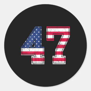 47 Verjaardag Shirt Usa Vlag Sportteam Jersey Ck N Ronde Sticker