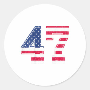 47 Verjaardag Shirt Usa Vlag Sportteam Jersey Ck N Ronde Sticker