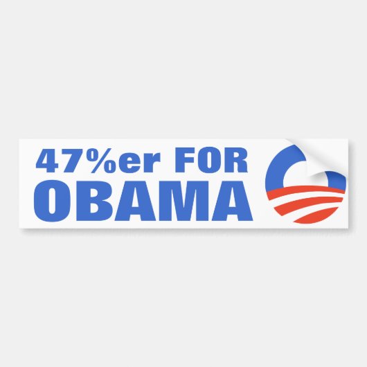 47 % voor Obama 2012 Bumpersticker (Voorkant)