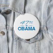 47 % VOOR OBAMA -.png Ronde Button 4,0 Cm (In situ)