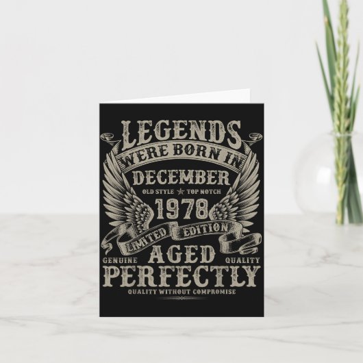 47 Year Old Birthday For Men December 1978 Bday  Kaart (Voorkant)