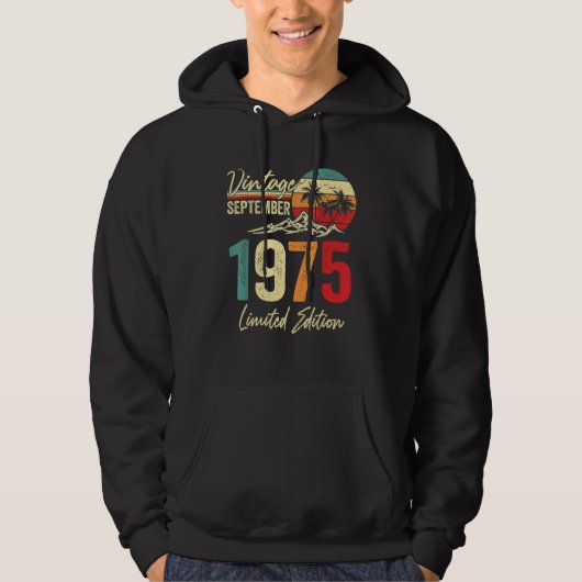 47 Yr Old Vintage September 1975  47th Hoodie (Voorkant)