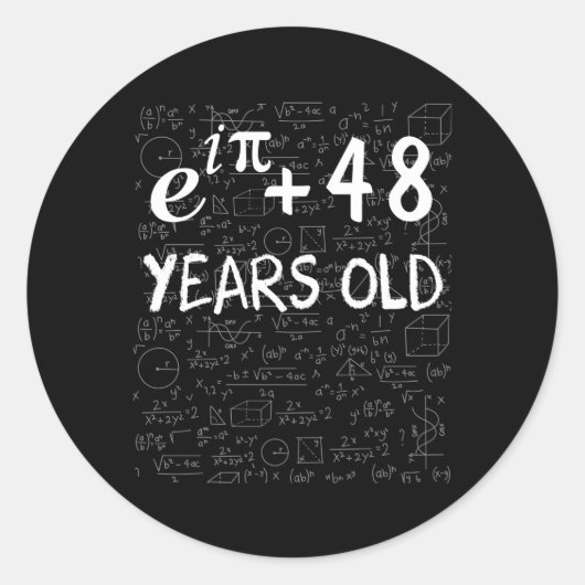 47e 47 Wiskunde Geek Euler Identiteit Ronde Sticker (Voorkant)
