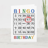 47e Birthday Bingo-kaart Kaart (Voorkant)