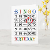 47e Birthday Bingo-kaart Kaart (Gele Bloem)