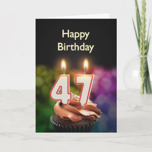 47e Birthday-kaart met kaarsen Kaart
