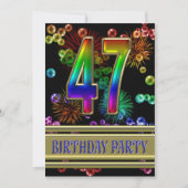 47e Birthday party Uitnodiging met bellen (Voorkant)