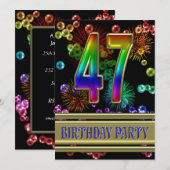 47e Birthday party Uitnodiging met bellen (Voorkant / Achterkant)