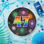47e Evenement - Leuk, Kleurrijk, Vet, Regenboog 47 Papieren Bordje (Feest)