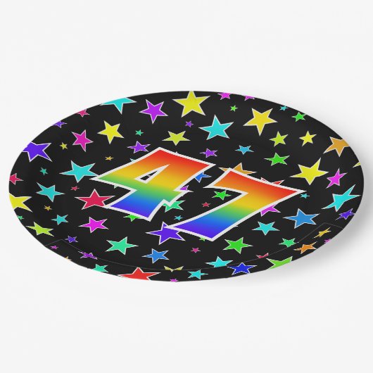47e Evenement: Vet, Leuk, Kleurrijke Regenboog 47 Papieren Bordje (Gekanteld)