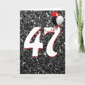 47e geboortedag ballonnen op zwarte Glitter Kaart (Voorkant)