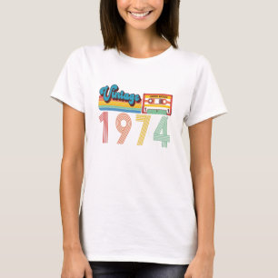 47e  geboortedag Retro 1974 Cassettebandje T-shirt