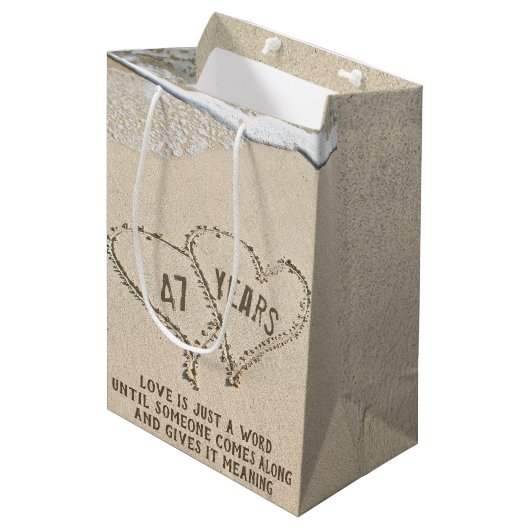 47e Jubileum  doorsnede Gemiddelde Gift Bag Medium Cadeauzakje (Voorkant Gekanteld)