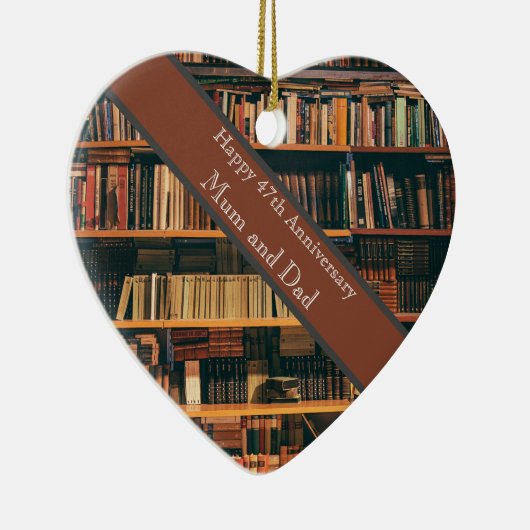 47e Jubileum voor bruiloft Keramisch Ornament (Rechts)