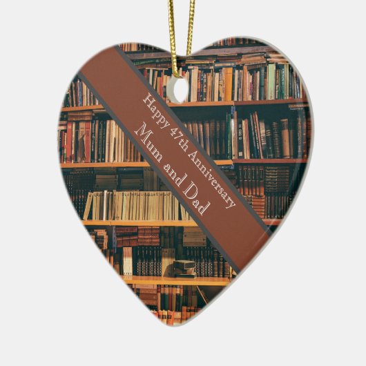 47e Jubileum voor bruiloft Keramisch Ornament (Links)