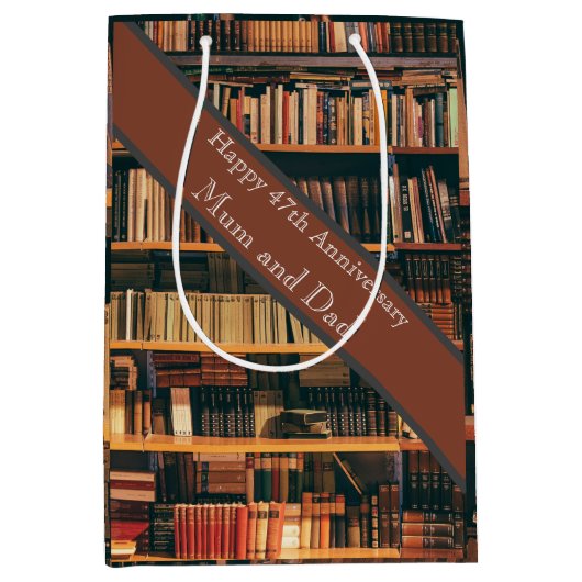 47e Jubileum voor bruiloft Medium Cadeauzakje (Voorkant)