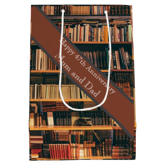 47e Jubileum voor bruiloft Medium Cadeauzakje (Achterkant)