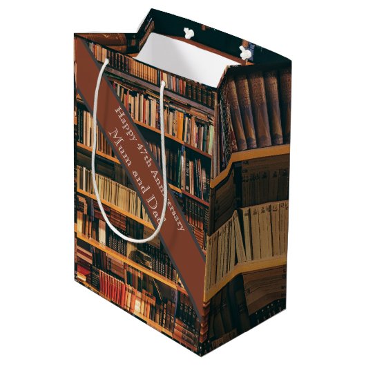 47e Jubileum voor bruiloft Medium Cadeauzakje (Achterkant Gekanteld)