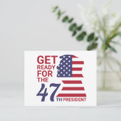 47e President, Amerikaanse vlag Briefkaart (Staand voorkant)