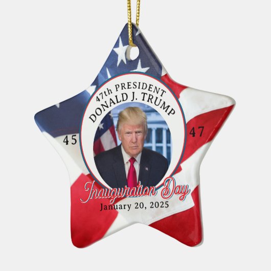 47e President Donald J. Trump Inauguratiedag Keramisch Ornament (Links)