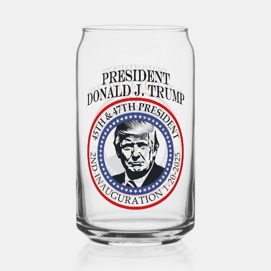 47e President Donald Trump Inauguratie Keepsake Blikvorm Glas (Voorkant)