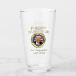 47e President Donald Trump Inauguratie Keepsake Glas