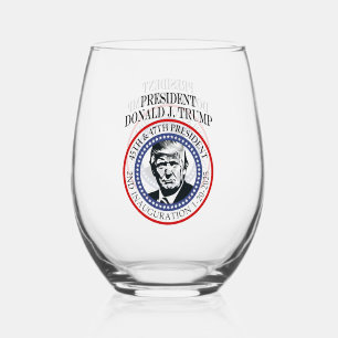 47e President Donald Trump Inauguratie Keepsake Wijnglas Zonder Voet