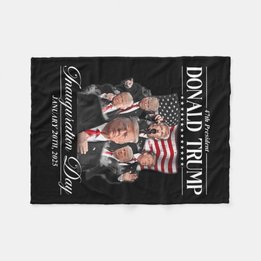 47e President Donald Trump Inauguratiedag 2 januar Fleece Deken (Voorkant (Horizontaal))