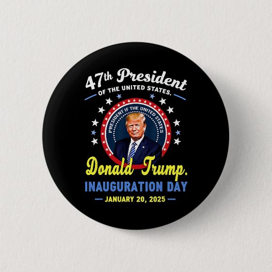 47e President Donald Trump Inauguratiedag Ronde Button 5,7 Cm (Voorkant)