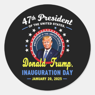 47e President Donald Trump Inauguratiedag Ronde Sticker