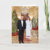 47e President Donald Trump Melania 2024 Kerst Feestdagen Kaart (Voorkant)