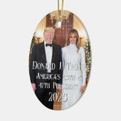 47e President Donald Trump Melania 2024 Kerst Keramisch Ornament (Links)