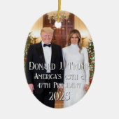 47e President Donald Trump Melania 2024 Kerst Keramisch Ornament (Voorkant)