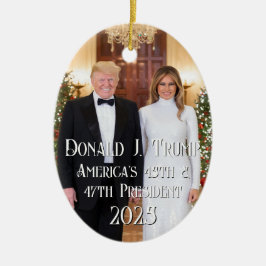47e President Donald Trump Melania 2024 Kerst Keramisch Ornament