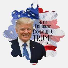47e President Trump 2024 2-zijdige Amerikaanse vla Ornament Kaart