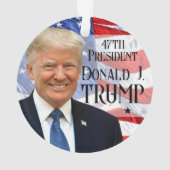 47e President Trump 2024 Foto Amerikaanse vlag Ornament (achterkant)