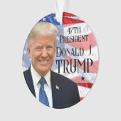 47e President Trump 2024 Foto Amerikaanse vlag Ornament (voorkant)
