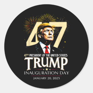 47e President Trump Inauguratiedag 20 januari Ronde Sticker