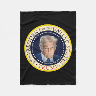 47e President Trump Officiële Portret Zegel 4e Van Fleece Deken
