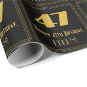 47e verjaardag - Art Deco geïnspireerde look "47"  Cadeaupapier (Rol Hoek)
