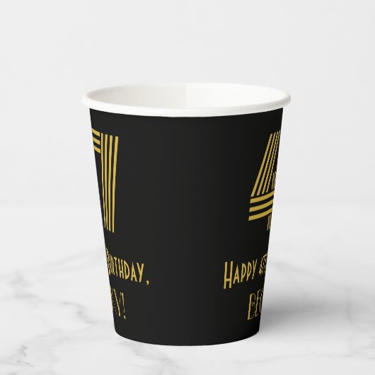 47e verjaardag: Art Deco Geïnspireerde look "47" e Papieren Bekers (Links)