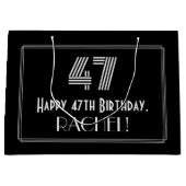 47e verjaardag — Art Deco geïnspireerde look "47"  Groot Cadeauzakje (Voorkant)