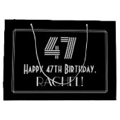 47e verjaardag — Art Deco geïnspireerde look "47"  Groot Cadeauzakje (Achterkant)